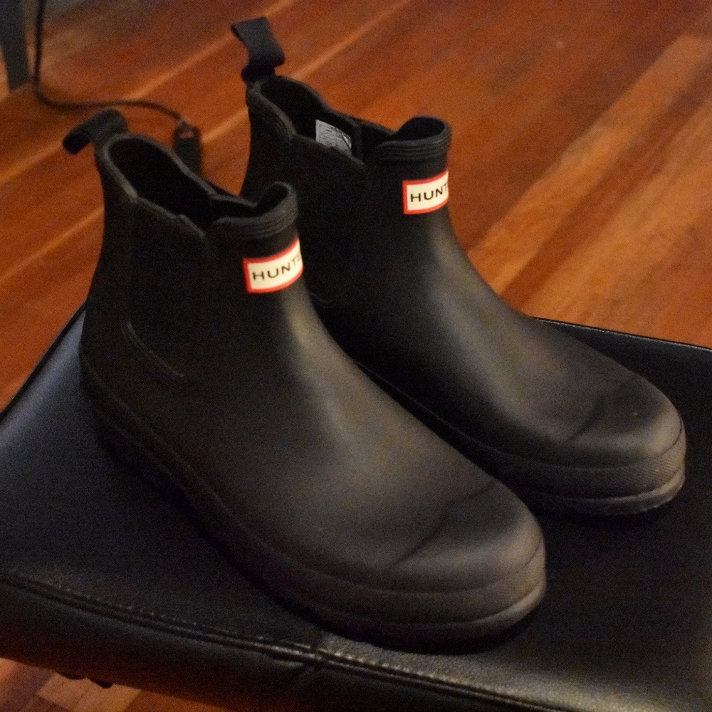 Hunter Black Chelsea Boots Size 10